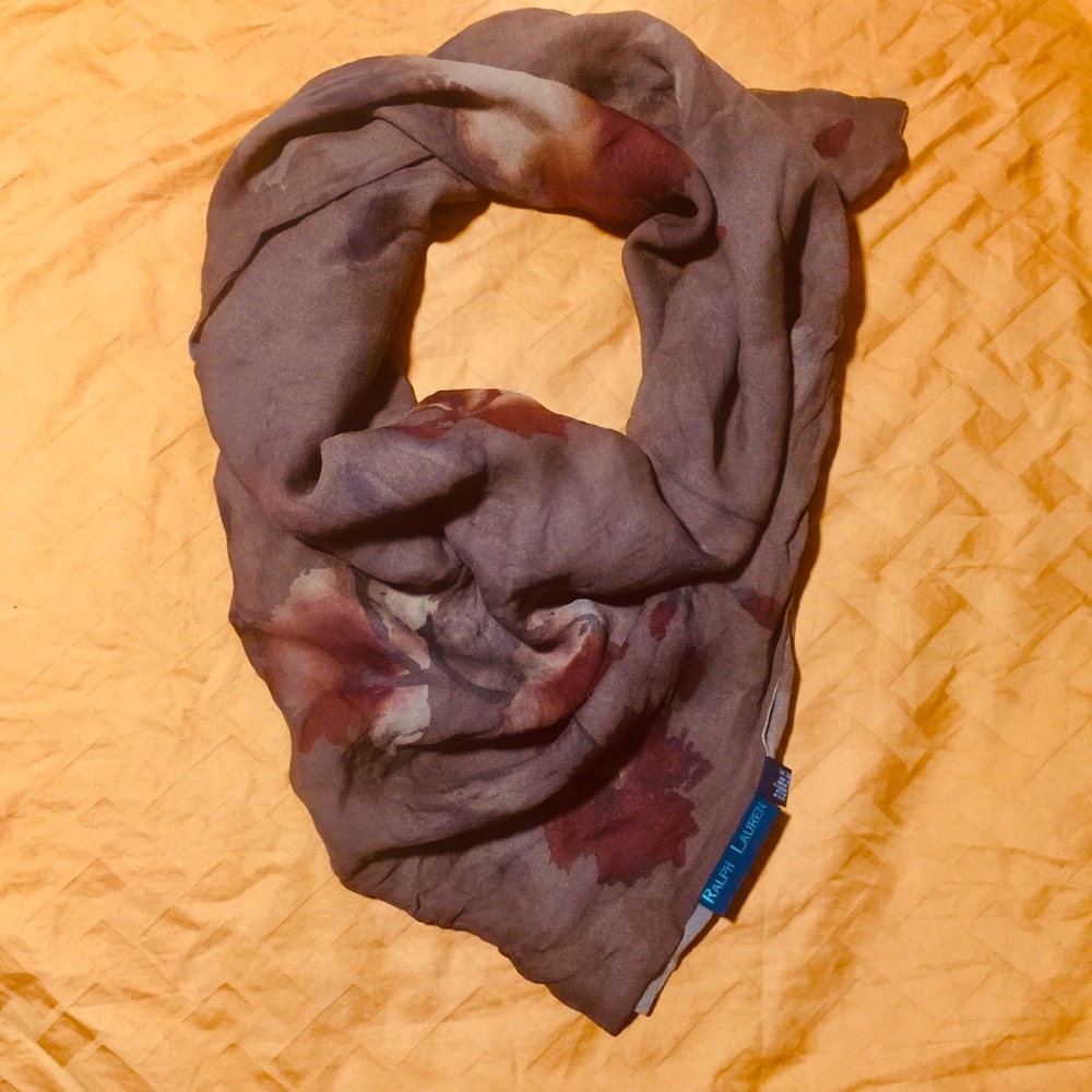 Vintage Ralph Lauren silk floral square scarf